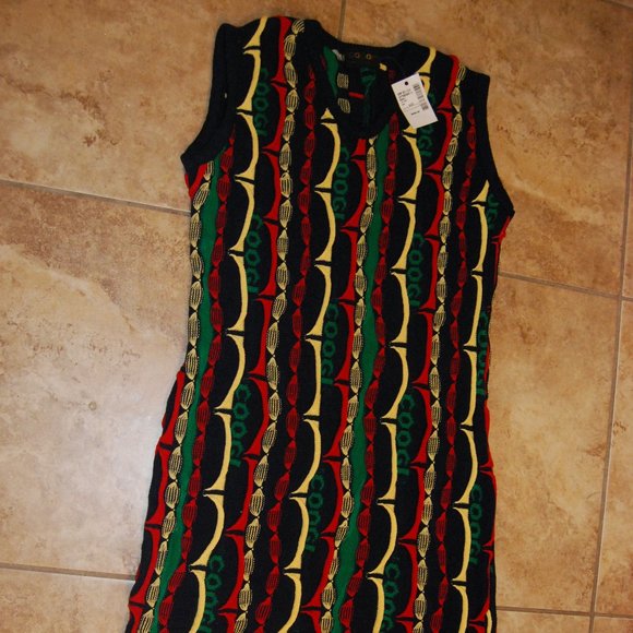 NWT Coogi Womens Multicolor Abstract Sleeveless Knitted Sweater Dress Size Large - Picture 5 of 10